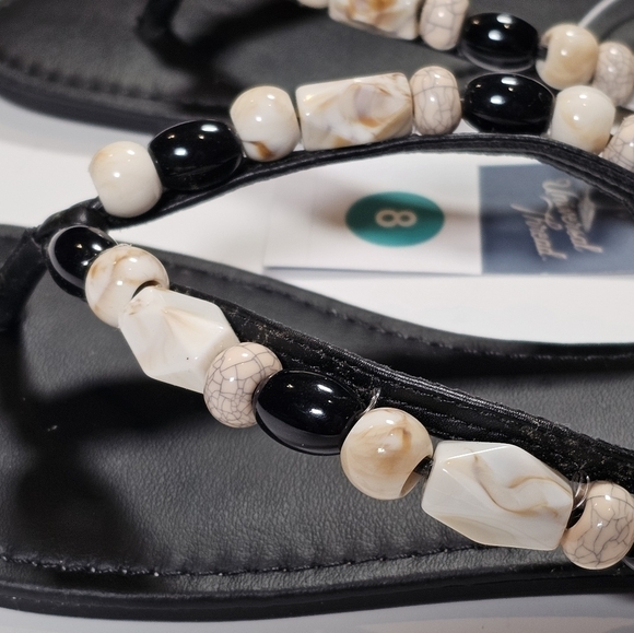 NEW! Universal Thread CINDY Womens Size 8 Black Beaded Flip Flop Sandals NWT - Picture 6 of 13